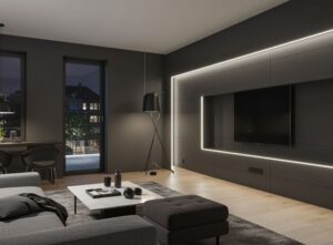 Mitered corners for continuous perimeter cove lighting 