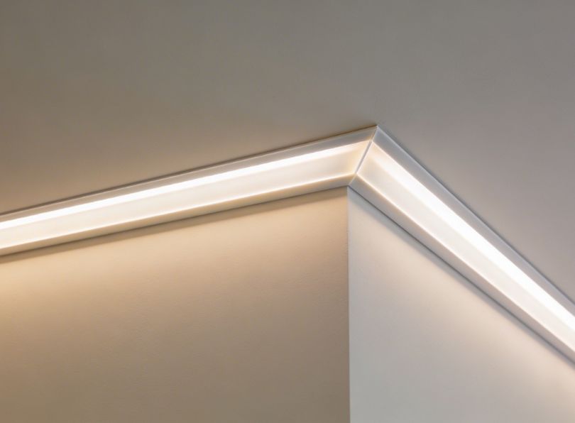 Mitered corners for continuous perimeter cove lighting - dettaglio