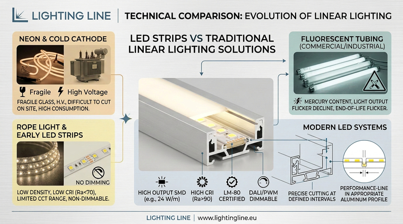 10 high performance LED strips - LED strips vs traditional linear lighting