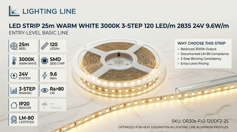 10 high performance LED strips - led strip 25 m warm white 3000
