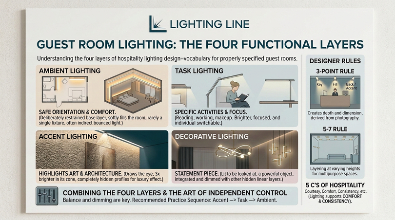 Hospitality lighting design lighting for hotels - functional layers