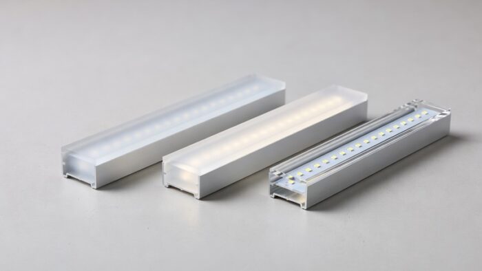 Led profile diffuser frosted, opal and clear guide