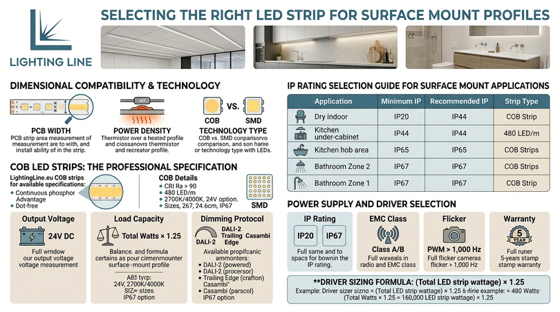 Surface mount LED profile guide - selecting the right strip