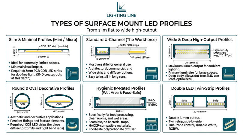 Surface mount LED profile guide - type - big