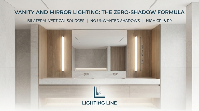 Bathroom lighting the complete guide - Vanity and mirror lighting the zero-shadow formula