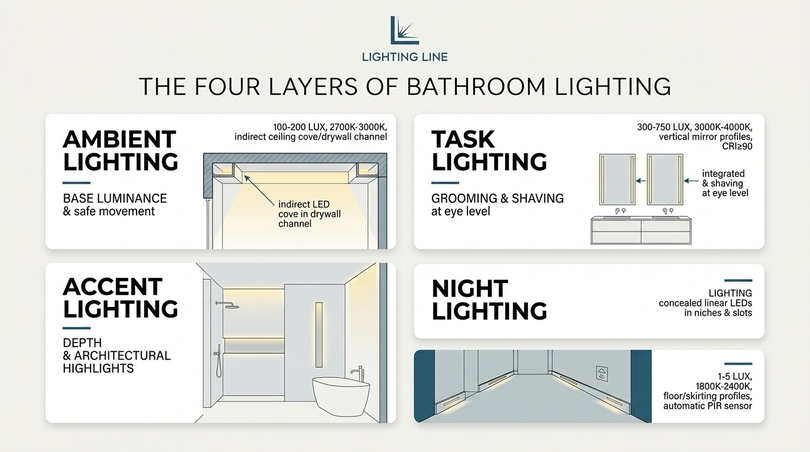 Bathroom lighting the complete guide - linear light