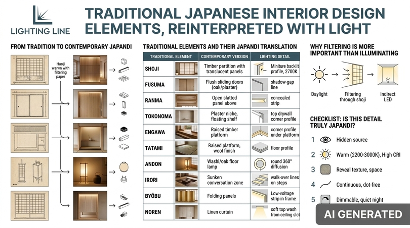 Japanese interior decor the Japandi lighting style - Checklist is this detail truly Japandi