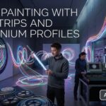 Light painting with LED strips and aluminium profiles