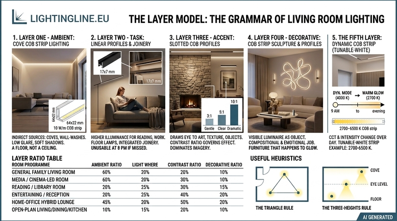 Living room lightings the 2026 architects design guide - The layer model
