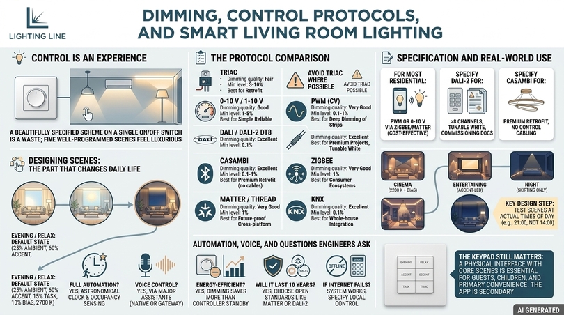 Living room lightings the 2026 architects design guide - dimming control